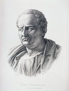 Retrato de Marco Túlio Cícero (106-43 aC) gravado por B.Bartoccini, 1849